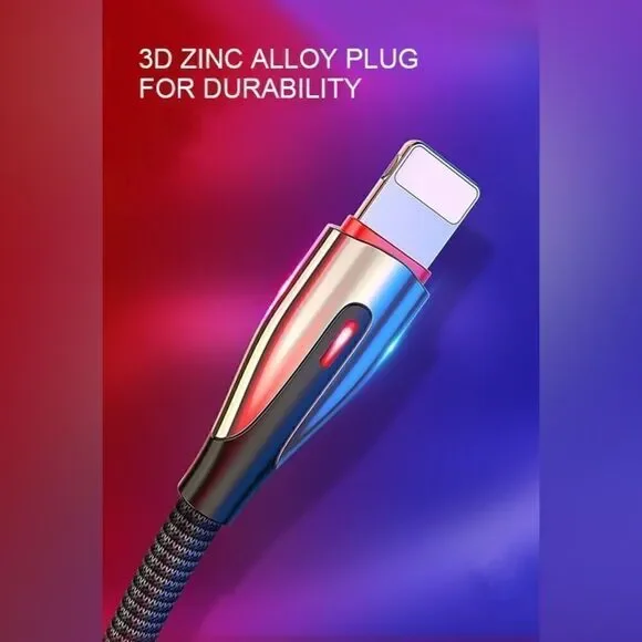 2x Pack Durable iPhone Cable 6FT (Luncky Red/ Black Grey)