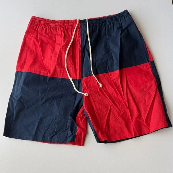 Southern Surf Mens Swim Trunks L Multicolor Color Block Mesh Lined 80s Vintage