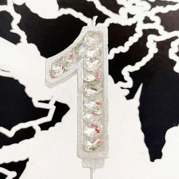 New! Rhinestone Candle Number Birthday Candle Cake Topper Party Supply Gifts