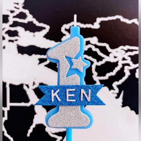 New! Personalized Name Candle Number Customized Birthday Candle Cake Topper Gift