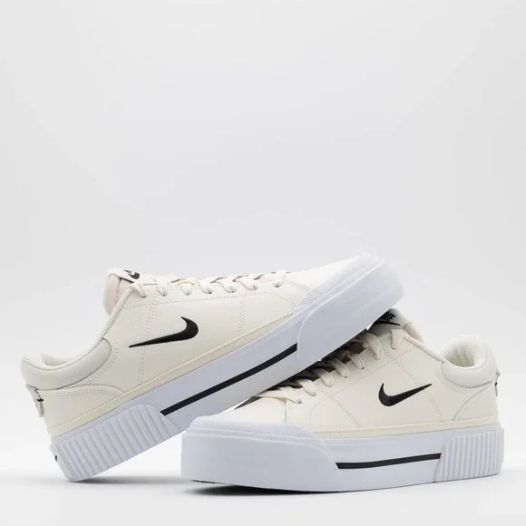 Nike Women's‎ Court Legacy Lift Platform Low Top Shoes Ivory/White Size 9.5