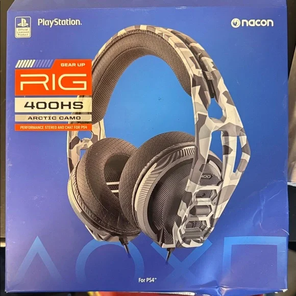 NACON GEAR UP RIG 400HS ARCTIC CAMO GAMING HEADSET PLAYSTATION PS4 BRAND NEW