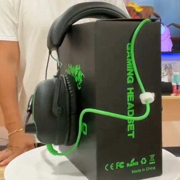 Black and Green Gaming Headset