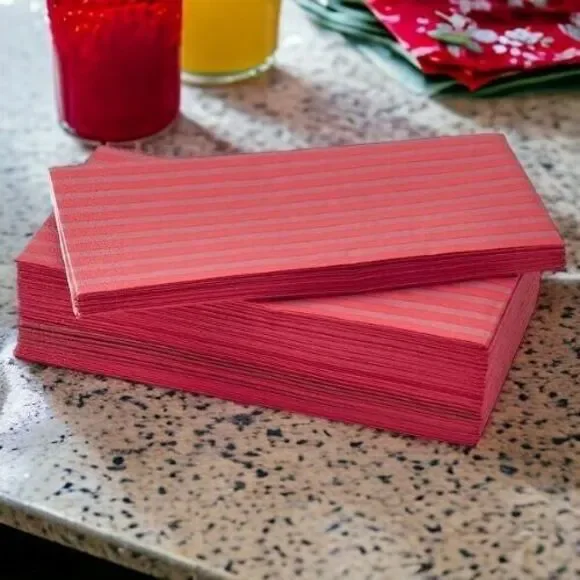 IKEA VINTERFINT‎ Paper Napkins Christmas Stripe Red Pattern 15x15
