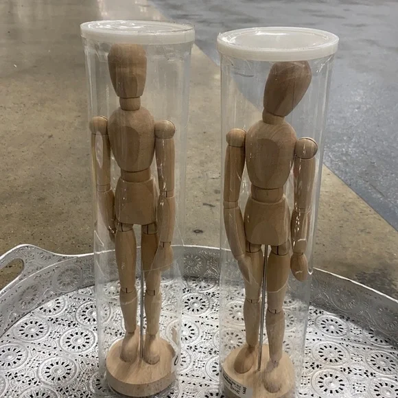 Two wooden poseable models From IKEA