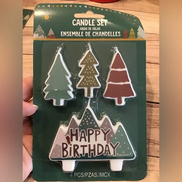 Wilderness birthday candle set 4pcs-new