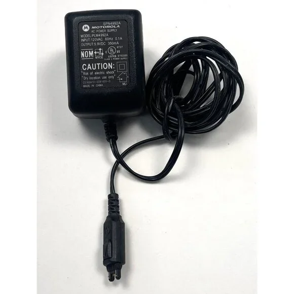 OEM Motorola SPN4992A AC Power Supply Wall Adapter 5.9V 350mA Black PLM4992A EUC