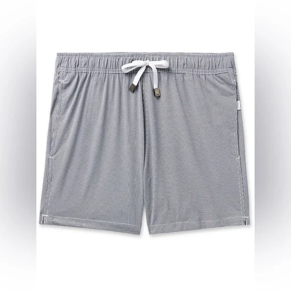 Onia Charles Short Size XL Swim Trunks Blue White Gingham Quick-Dry Mesh Lined