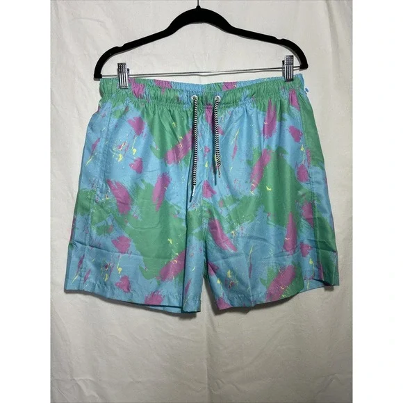 Boardies Mens Paint Smear Board Shorts Swim Trunks‎ Sz XL Elastic Waist EUC G7