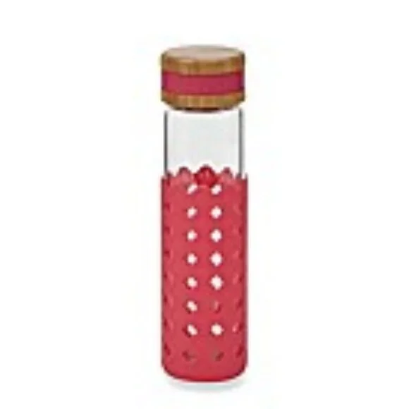 🍓New🍓 Manna™ Wai® 18 oz. Glass Bottle Bamboo Lid in DRAGONFRUIT Color