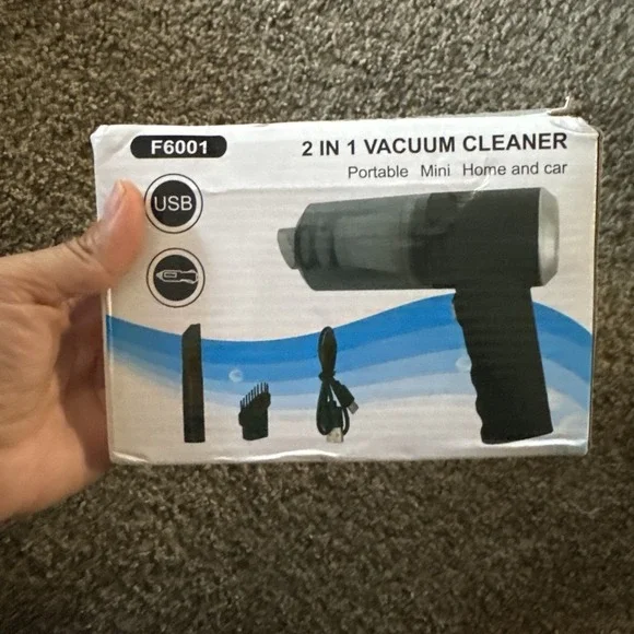2 In 1 Vacuum Cleaner‎ Portable Mini Home And Car Cordless USB Black New
