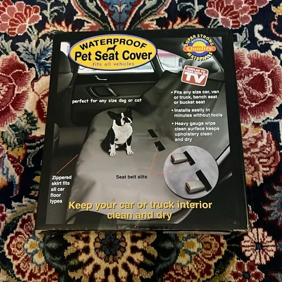 Grey Waterproof Pet Seat Cover - Fits All Vehicles