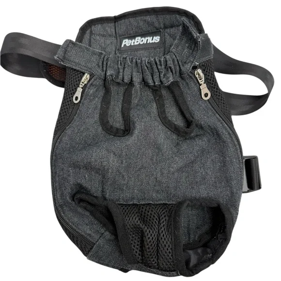 PetBonus Gray Pet Carrier dog sling Backpack size medium