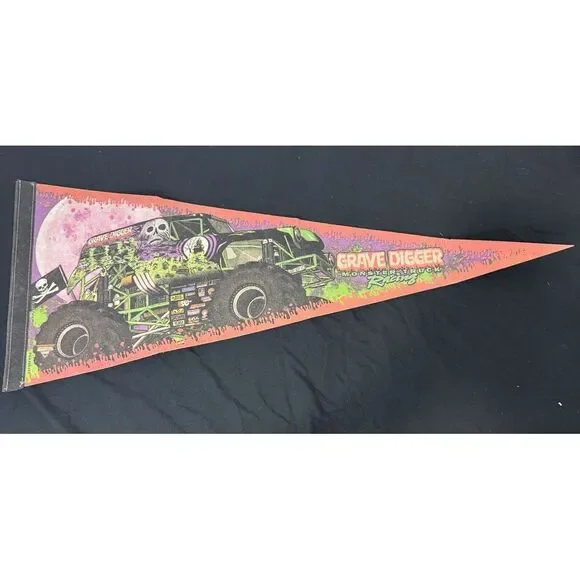 Vintage Grave Digger monster truck pennant‎ 29 inch long