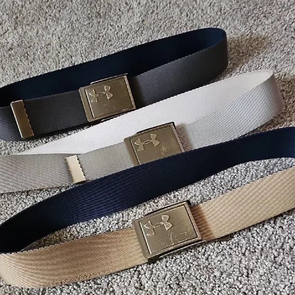 F💜🔹️Under Armour Kids Belt Set - Black, White, Tan