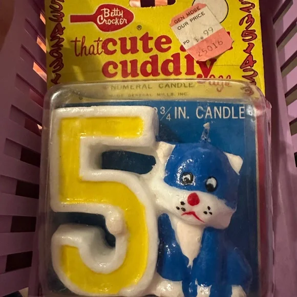 Betty Crocker That cute and cuddly age numerical number birthday cake candle
