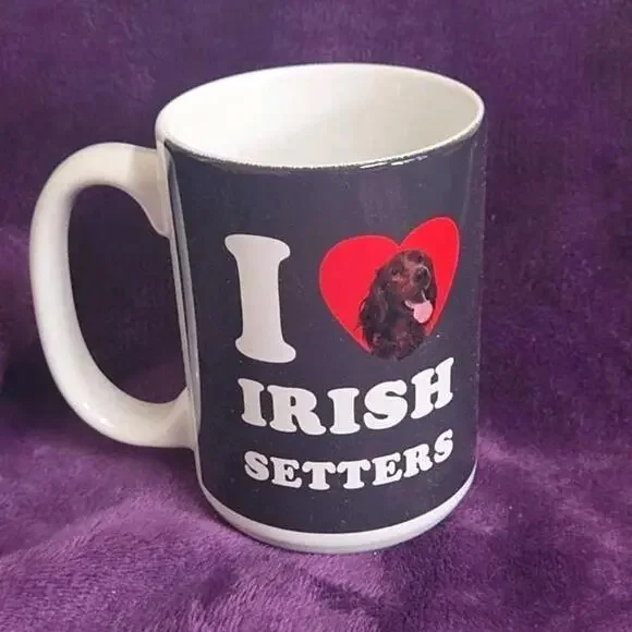 I Love ❤️ Irish Setters Ceramic Coffee Mug Tea Cup, Thailand, New In Box