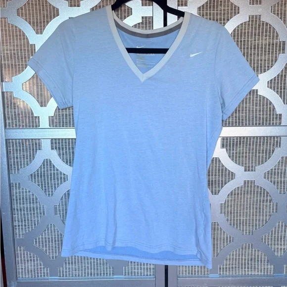 Nike Women's Sky Blue V-Neck Tee