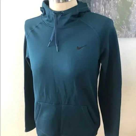 NIKE Dri-Fit Scuba Neck Hoodie Sweatshirt Turquoise Blue