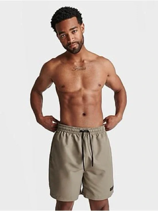 Supply and Demand Men's Palm Swim Shorts In Dark Tan