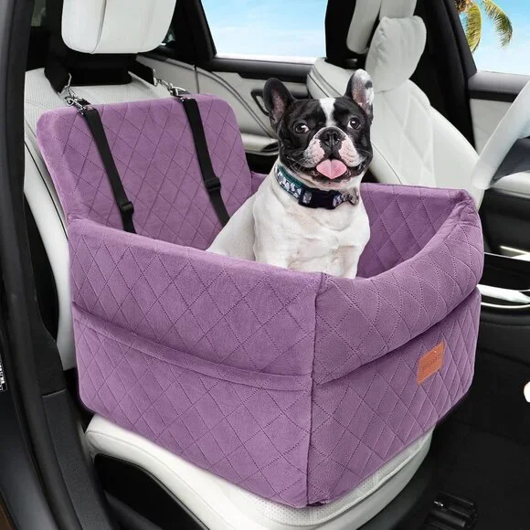 Small Dog Car Seat, Memory Foam Dog Booster Seats with Thick Cushion for Medium