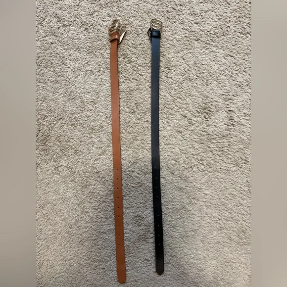 Classic Black and Brown Girls Leather Belts