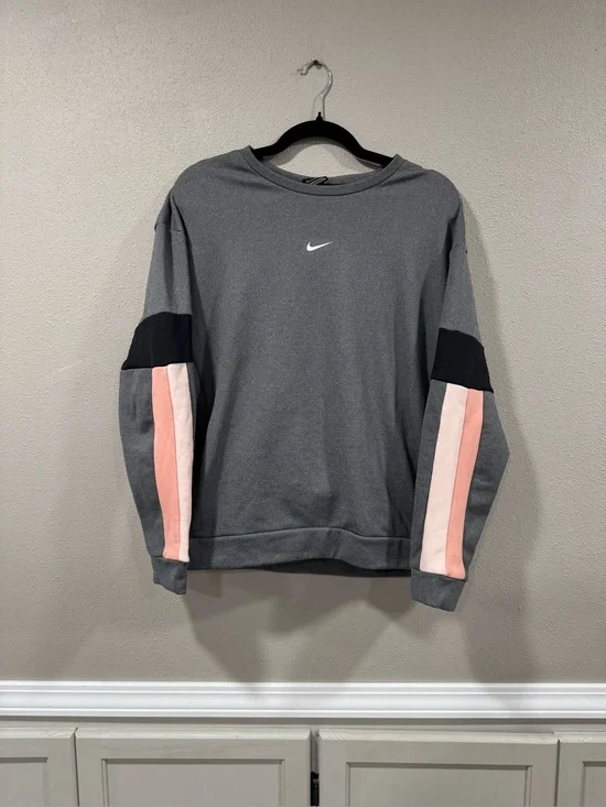 Nike Therma Crewneck Gray and Peach