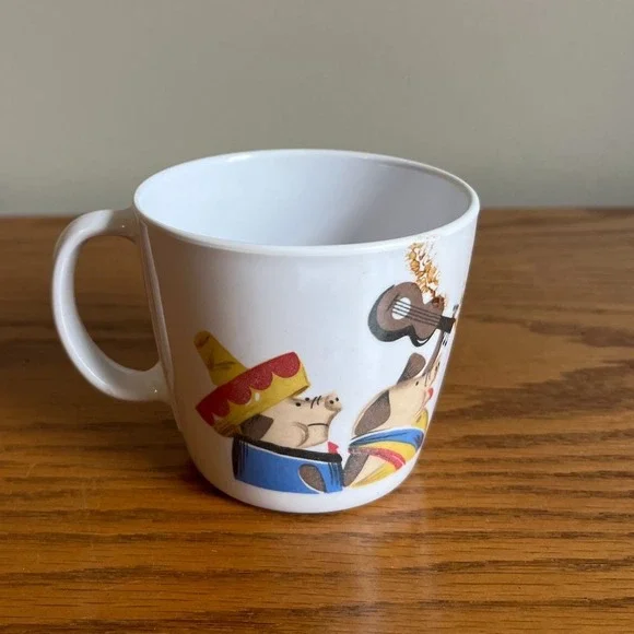 Vintage Noritake Melamine Ware Three Little Pigs Child's Cup Japan