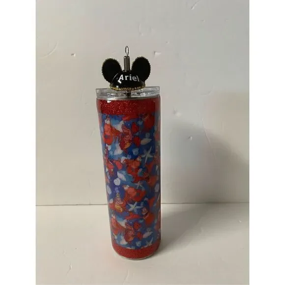 Handmade Mermaid/Lobster 20 oz Tumbler with straw topper