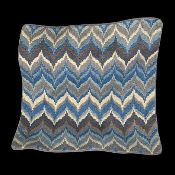 Jonathan Adler Bargello Flame stitch wool velvet woven square pillow cover 20x20