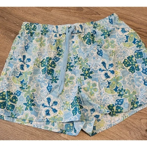 Y2k Big‎ Dogs Shorts Men's XL Multicolor Hawaiian Tropical Floral Swim Trunks