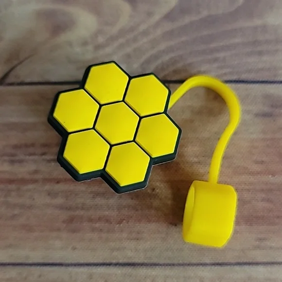 Honeycomb Straw Topper Silicone 10mm / 0.4 in Cap Accessory
