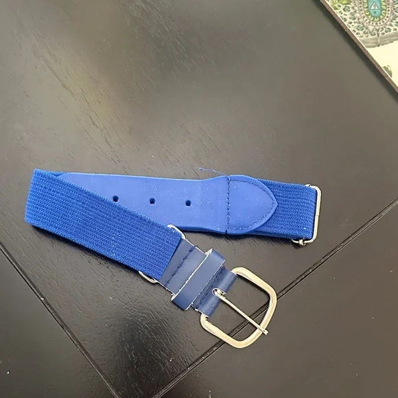 Blue boys’ royal blue baseball Belt with Silver Buckle