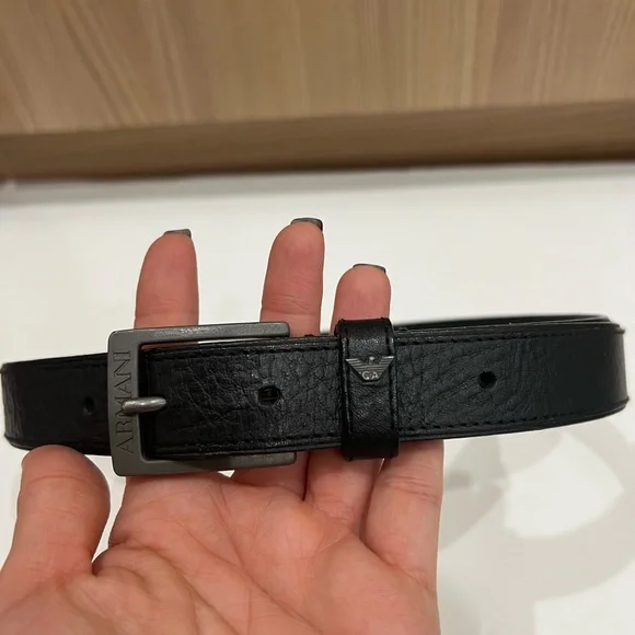 Boys Belt Emporio Armani Belt Armani Junior Black Leather Belt Size 59