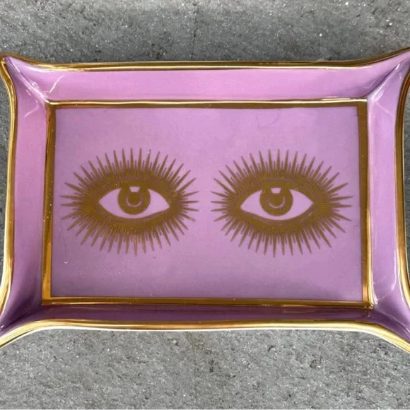 Jonathan Adler Purple and Gold Eye Tray