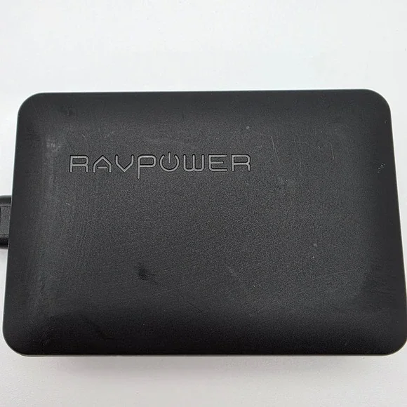 RAVPower USB Wall Charger 60W 6-Port Black Plastic QC 3.0 iSmart Desktop Hub