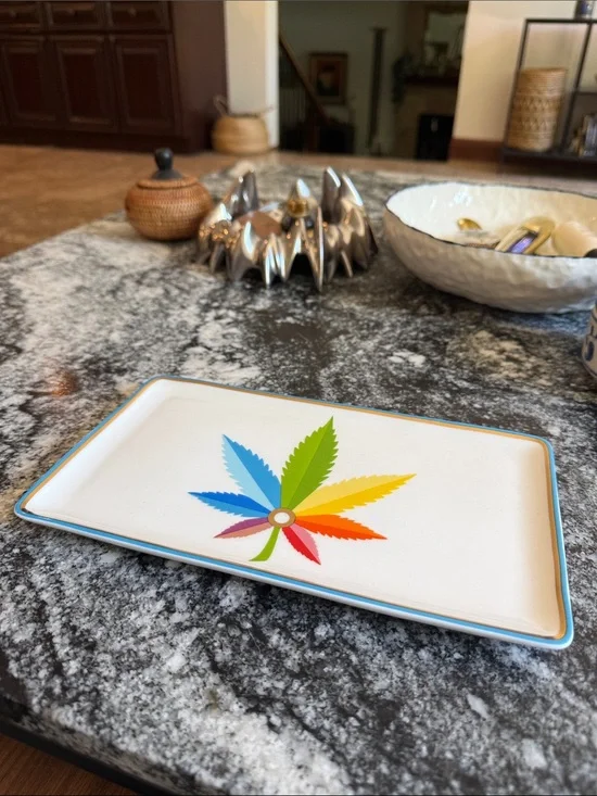 Jonathan Adler Rainbow Leaf Ceramic Catchall Tray