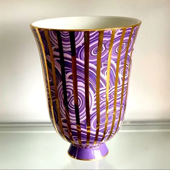 Jonathan Adler Vase Large Purple Gold