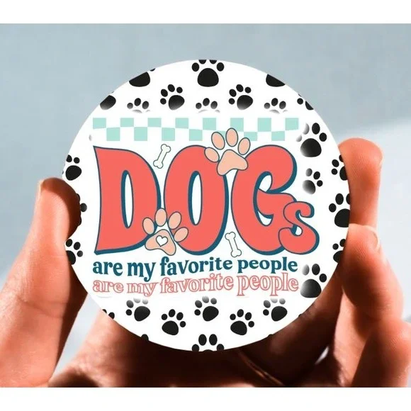 Set of 2 Car Coasters, Dogs‎ Favorite People Car Coaster, Neoprene Car Coaster