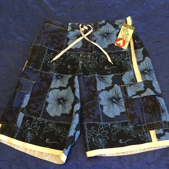 Airwalk‎ Blue Floral Swim Trunks