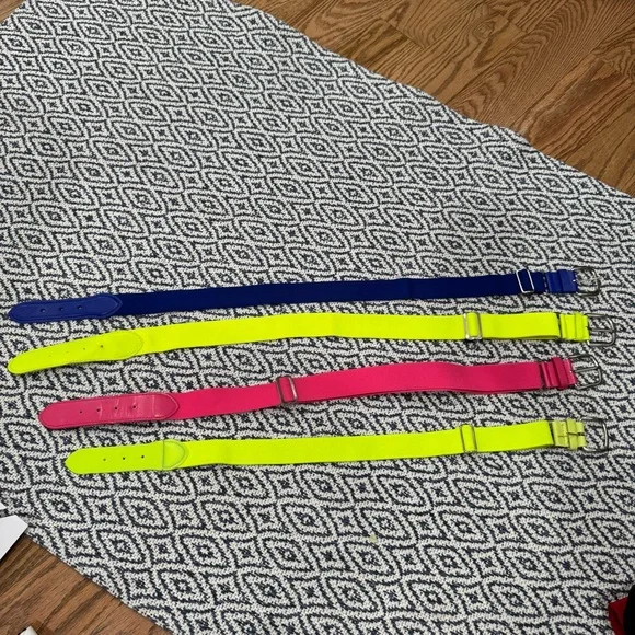 Set of Four Vibrant baseball / softball Belts