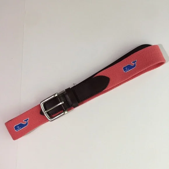 Vineyard Vines Embroidered Whales Canvas Club Belt