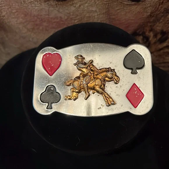 Vintage Bucking Horse & Riding Cowboy Belt Buckle
