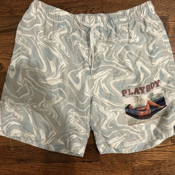 Playboy Blue and White Patterned Apparel
