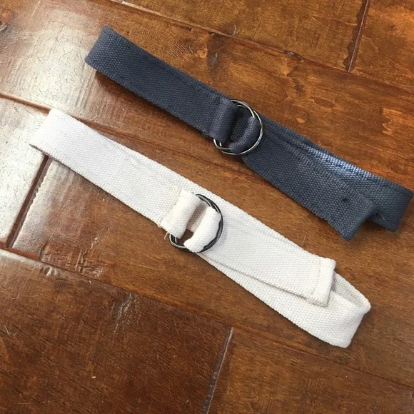 Boys 2 Belts LOT Navy Blue & Stone Tan School Uniform Pants