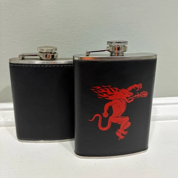 Black Flask & Red Devil Fireball Flask Set