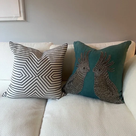 Jonathan Adler Geometric and Parrot Decorative Throw Pillows