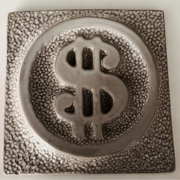 Jonathan Adler ceramic $ Sign trivet coaster hot plate Decorative tile