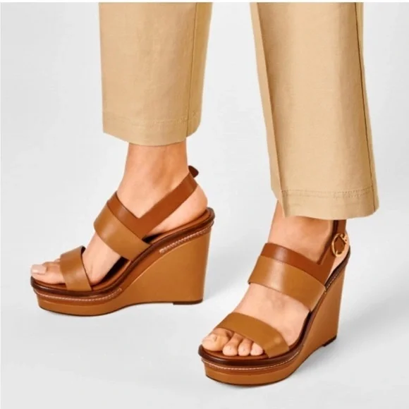 Tory Burch Selby Two Toned Wedge Sandals 9.5