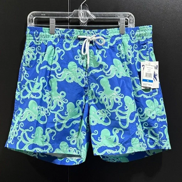 Trunks Octopus pattern,elastic/drawcord,mesh lined,hip pockets,vent back pocket